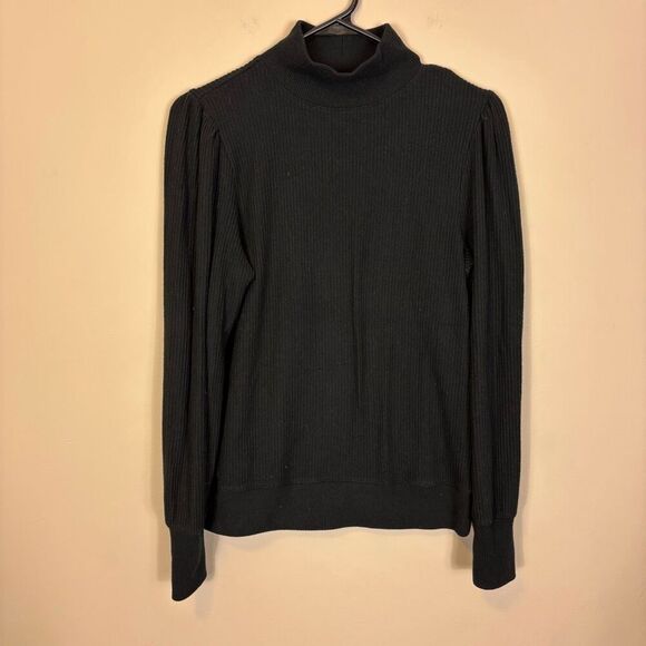 J.Crew Tops - J. Crew Black Mock Neck Ribbed Long Sleeve Top Small